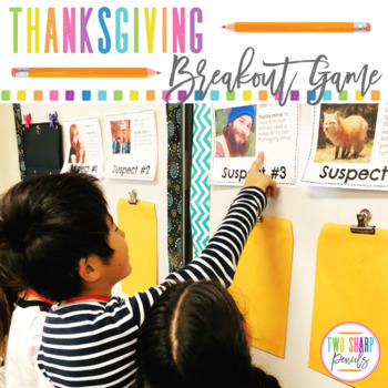 Preview of Thanksgiving Escape Room Activity | Breakout Game | Review Game | Multiplication