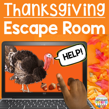Preview of Thanksgiving Escape Room Digital Breakout Activity