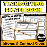 Thanksgiving Escape Room ELA Context Clues With Idioms Gra