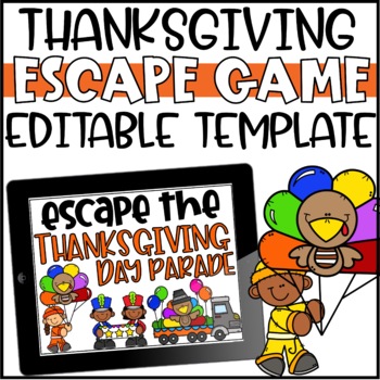Preview of Thanksgiving Escape Room Editable Template - Escape the Thanksgiving Parade