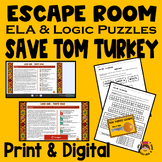 Thanksgiving Escape Room Print & Digital: Reading Comprehe