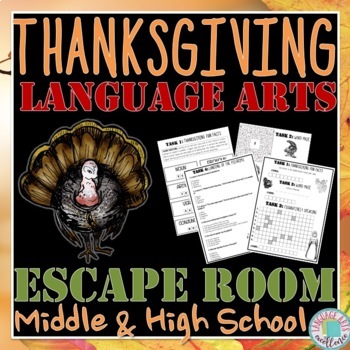 Preview of Thanksgiving Escape Room for ELA