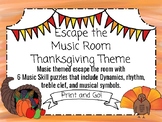 Thanksgiving Escape the Music Room! 6 Musical Puzzles to E