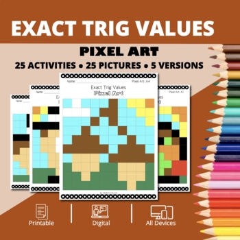 Preview of Thanksgiving: Exact Trig Values Pixel Art Activity