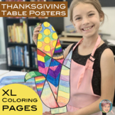 Thanksgiving Extra Large Coloring Pages | Turkey, Pilgrim 