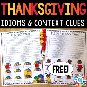 Preview of FREE Thanksgiving Games for Idioms & Context Clues