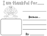 Thanksgiving FREEBIE! I am thankful for..