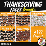 Thanksgiving Faces Clipart Bundle | Facial Expressions [AR