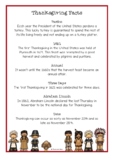 Thanksgiving Fun Facts Printables