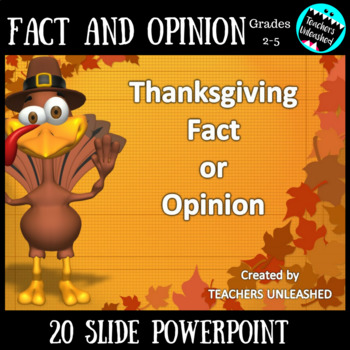 Preview of Fact or Opinion PowerPoint Lesson {Thanksgiving}
