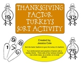 Thanksgiving Factor Turkeys (CCSS - Sort Activity)