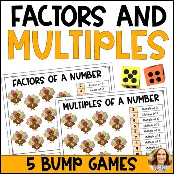 Preview of Thanksgiving Factors and Multiples Digital and Printable Bump Games