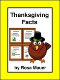 Thanksgiving Facts Activity Holiday Questions for Kids Tas