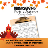 Thanksgiving Facts and Statistics Color by Number