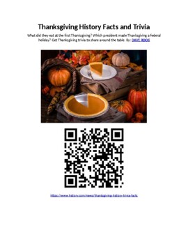 Preview of Thanksgiving Facts and Trivia Web Quest
