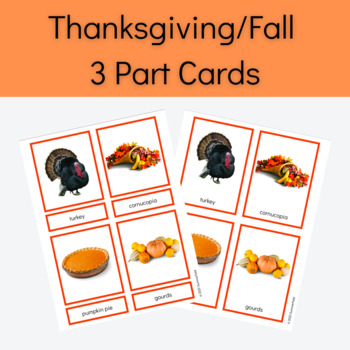 Preview of Thanksgiving/Fall 3 Part Cards
