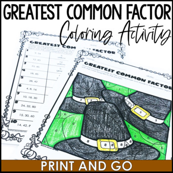 Preview of Thanksgiving Fall Activity Greatest Common Factor Print and Go