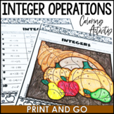 Thanksgiving Fall Activity Operations with Integers Print and Go