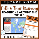 Thanksgiving & Fall Around the World Activity: FREE Escape Room Interactive Map