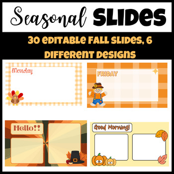 Preview of Thanksgiving Fall Autumn Daily Google Agenda Slides Templates