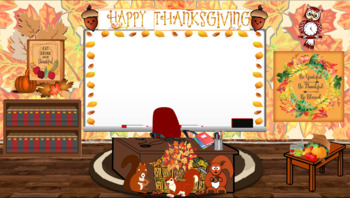 Preview of Thanksgiving Fall/Autumn Virtual Classroom Background