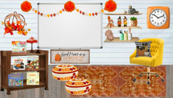 Preview of Thanksgiving/Fall Bitmoji Classroom (editable and hyperlinked!)