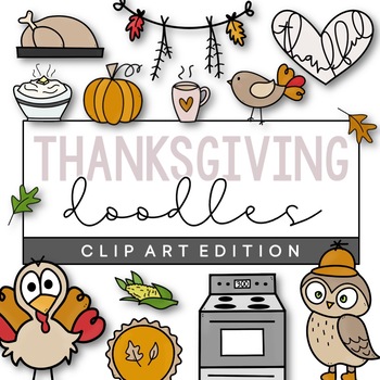 Preview of Thanksgiving - Fall Doodles | Clip Art [IN COLOR!]