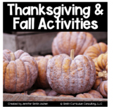 Thanksgiving Fall Math Activities Bundle 4th-8th Grade Dis