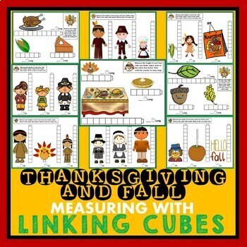 Preview of Thanksgiving/Fall Measuring with Linking Cubes (Center Activity)