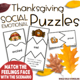 Thanksgiving Fall Naming Feelings Matching PUZZLES Social-