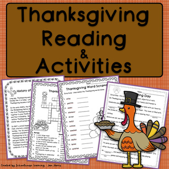 Preview of Thanksgiving Fall Reading Comprehension Passages and Activities
