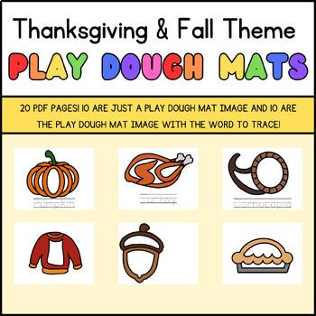 Preview of Thanksgiving/Fall Theme Play Dough Mats