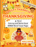Thanksgiving Fall Themed Alphabet Coloring + Word and Pict