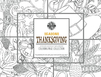 Preview of Thanksgiving Fall Visual Arts Coloring Pages Highly Detailed