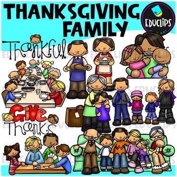 Preview of Thanksgiving Family Clip Art Set {Educlips Clipart}