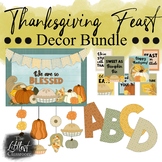 Thanksgiving Feast Classroom Decorations Bundle | Gratitud