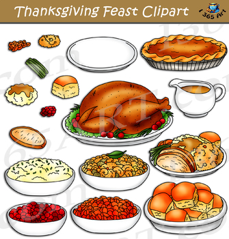 Preview of Thanksgiving Feast Clipart