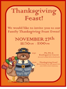 Thanksgiving Feast Flyer / Invitation by Lisa Liguori | TpT