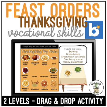 Preview of Thanksgiving Feast Orders Drag & Drop Boom Cards