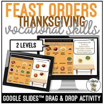 Preview of Thanksgiving Feast Orders Drag & Drop Google Slides