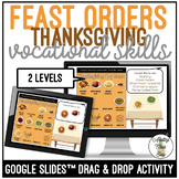 Thanksgiving Feast Orders Drag & Drop Google Slides