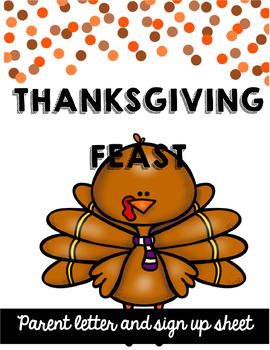 Preview of Thanksgiving Feast Parent Letter