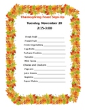 Thanksgiving Feast Sign-Up