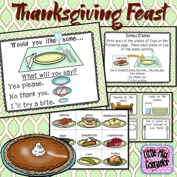 Thanksgiving Feast Social Narrative and Activities on Manners | TPT