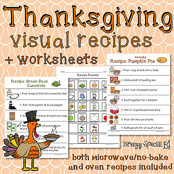 Preview of Thanksgiving Feast Visual Recipes for Special Education