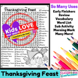 Thanksgiving Feast Word Search Activity : Early Finishers 