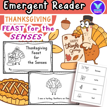 Preview of Thanksgiving Feast for the Senses Emergent Reader Vocabulary Activities NO PREP
