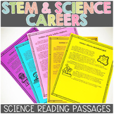Science Careers | STEM | Reading Passages & Trading Cards
