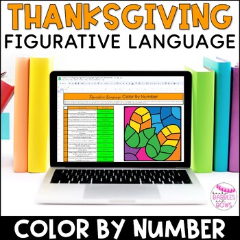 Preview of Thanksgiving Figurative Language Digital Color By Number