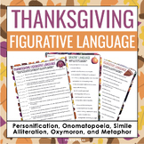 Thanksgiving Figurative Language Assignments - Literary De
